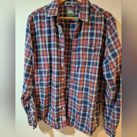 Men's Vintage Roots Plaid Shirt - Size Large 100% Cotton - Picture 5 of 6